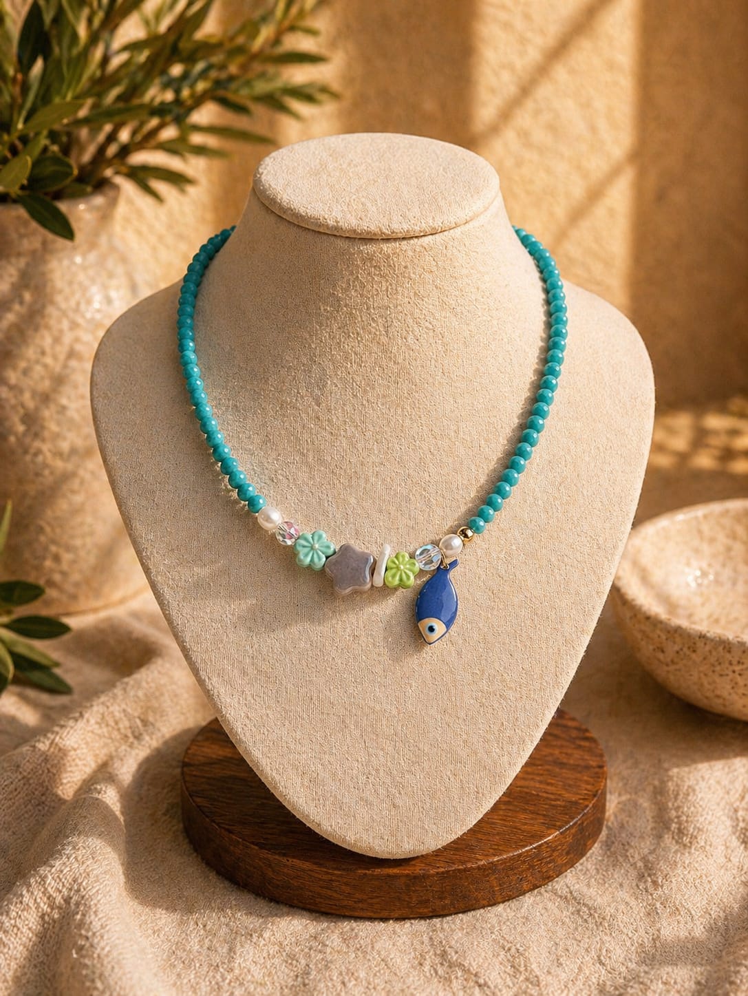 Collar Pececito — Cuentas de Vidrio