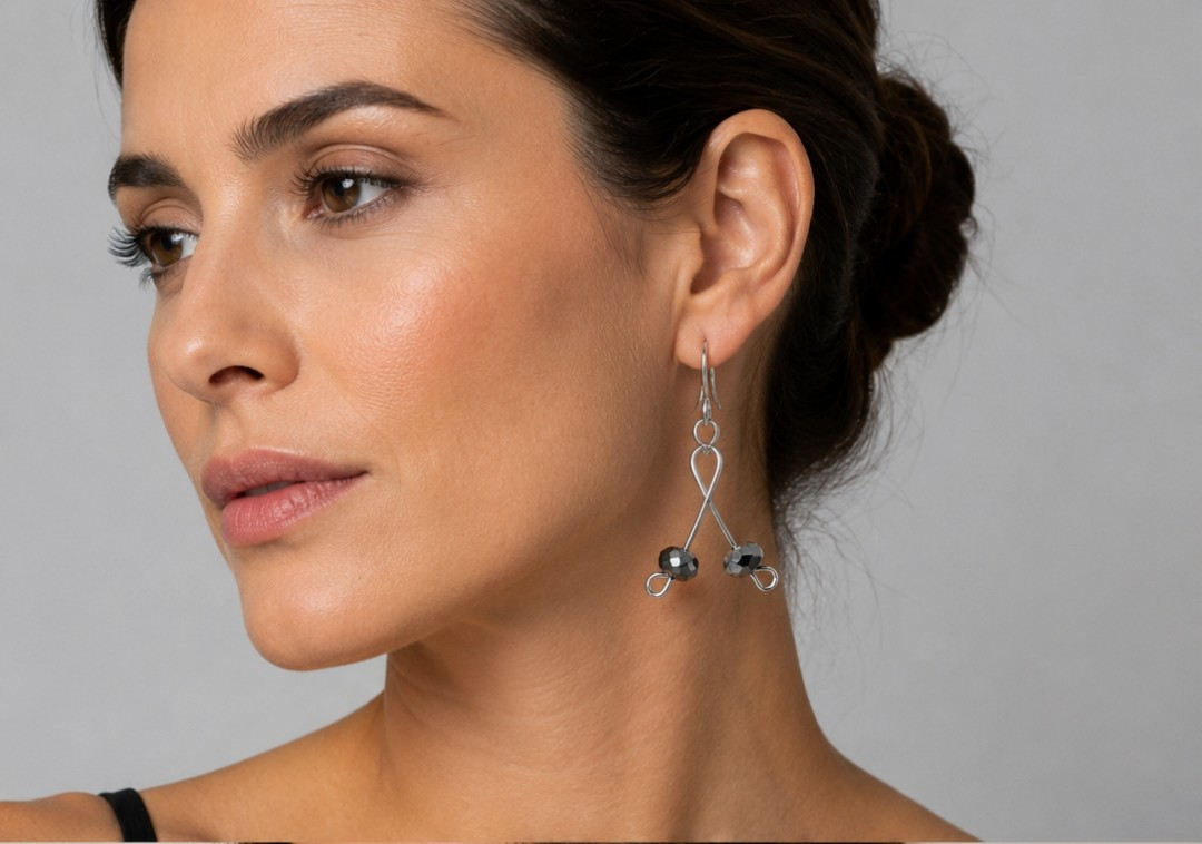 Aretes Infinito — Alambre y Cristal