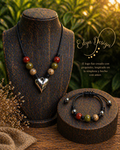 Set Collar Corazón + Pulsera Boho Tierra