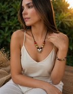 Set Collar Corazón + Pulsera Boho Tierra