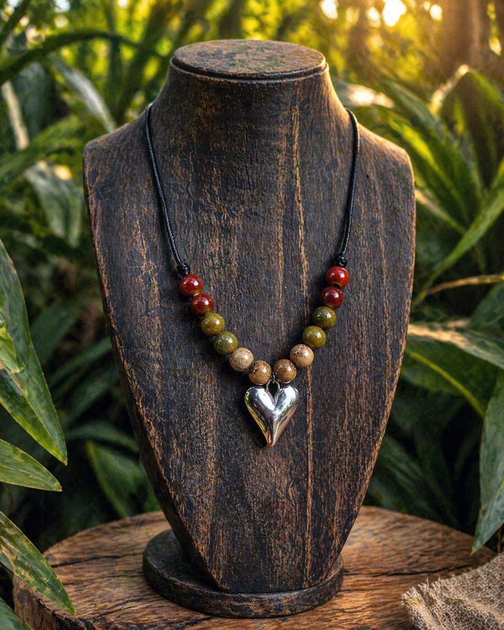 Collar Corazón Boho — Acero Inoxidable