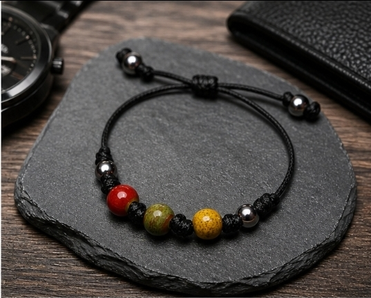 Pulsera Tribal Unisex — Cerámica y Acero Inoxidable