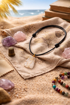 Collar Cristal de Mar — Alambre Dorado Ajustable