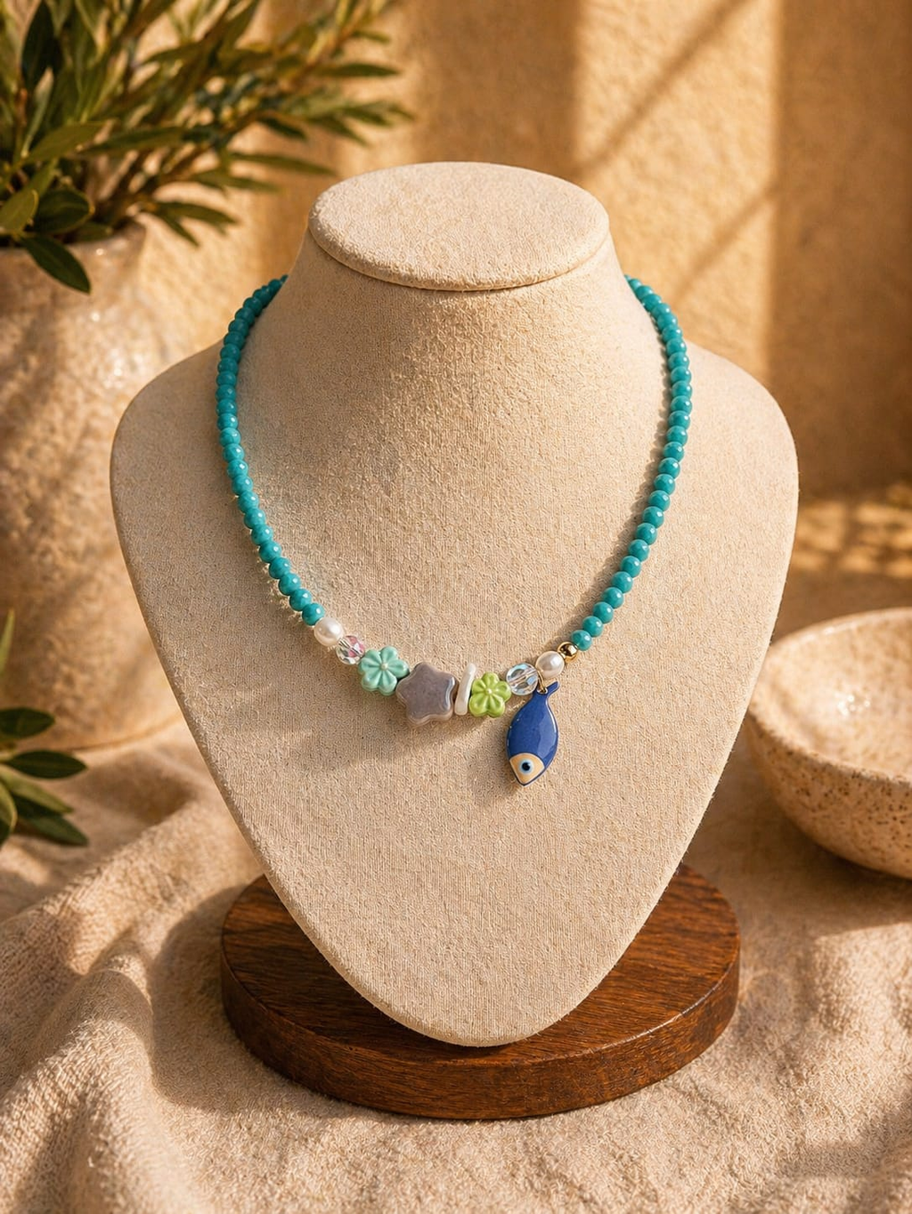 Collar Pececito — Cuentas de Vidrio