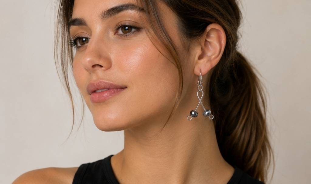 Aretes Infinito — Alambre y Cristal