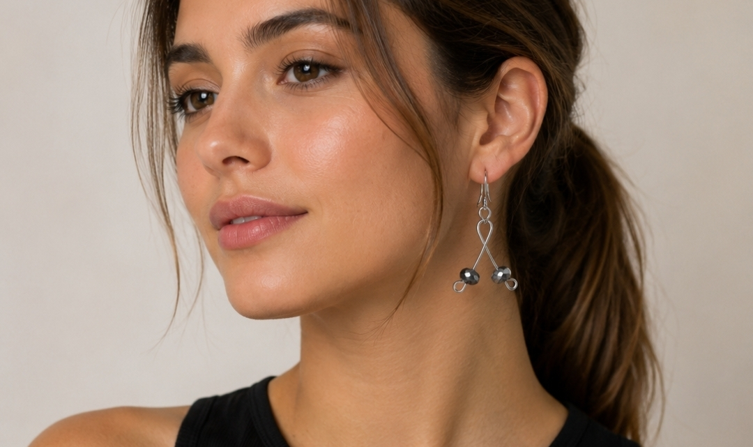 Aretes Infinito — Alambre y Cristal